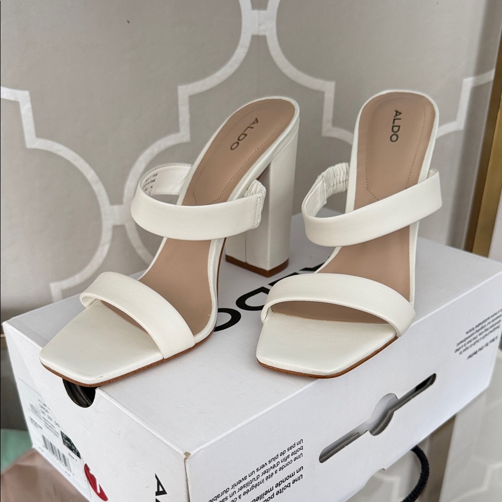 ALDO Cream Block Heel Sandals